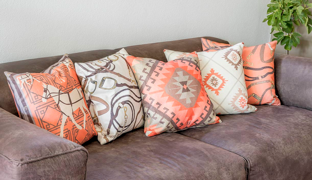 Orange throw deals cushions