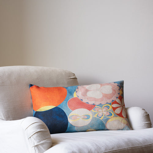 HILMA AF KLINT NO. 2 CUSHION COVER LIGHT BLUE/ORANGE