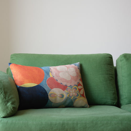 HILMA AF KLINT NO. 2 CUSHION COVER LIGHT BLUE/ORANGE