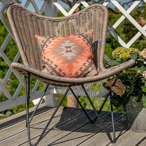 KILIM PRINT CUSHION COVER ORANGE/BROWN