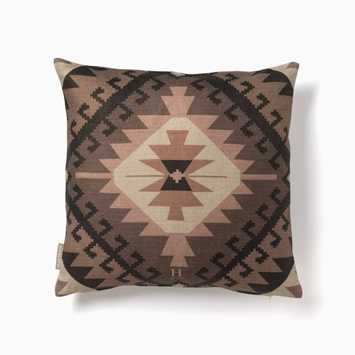 KILIM PRINT CUSHION COVER BLACK/BROWN