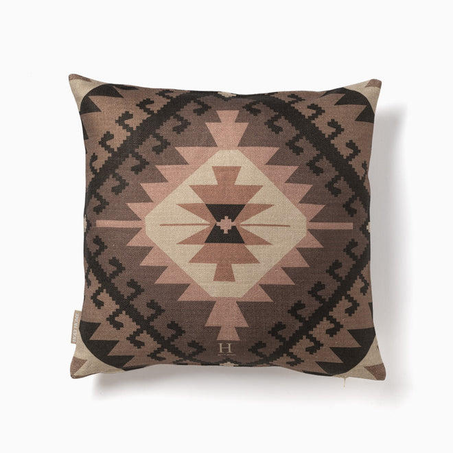 KILIM PRINT CUSHION COVER BLACK/BROWN