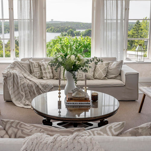 BASIC SQUARE CUSHION COVER SAND/IVORY