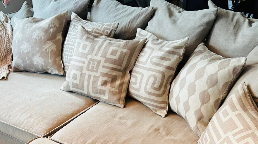 GEOMETRIC TAUPE CUSHIONS