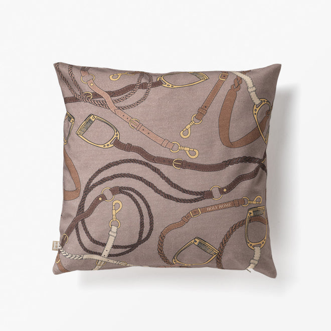 EQUESTRIAN STIRRUP CUSHION COVER TAUPE/BROWN