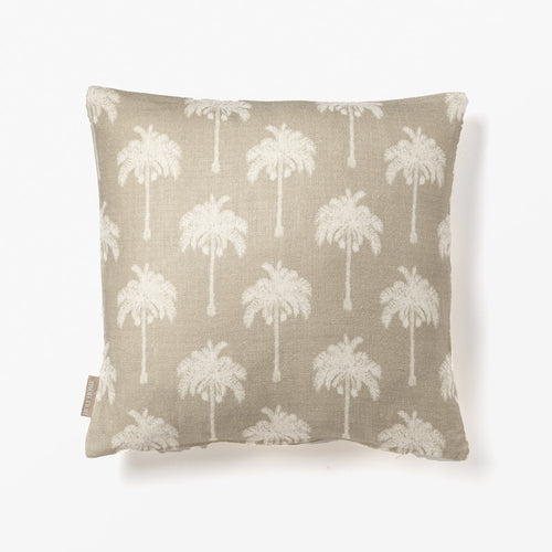 PALM PRINT CUSHION COVER SAND/WHITE