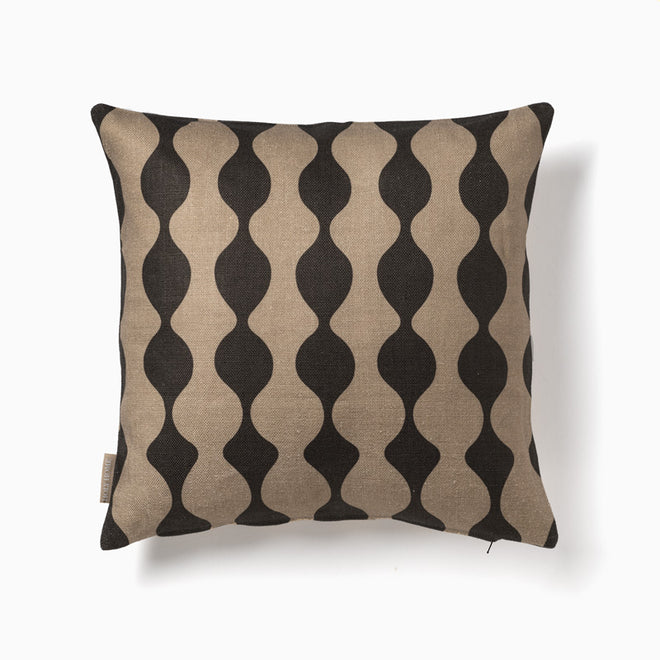 CURVES CUSHION COVER TAUPE/BLACK