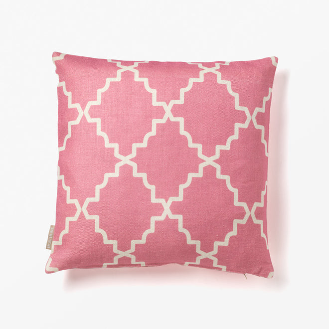 BASIC SQUARE CUSHION COVER PINK/IVORY