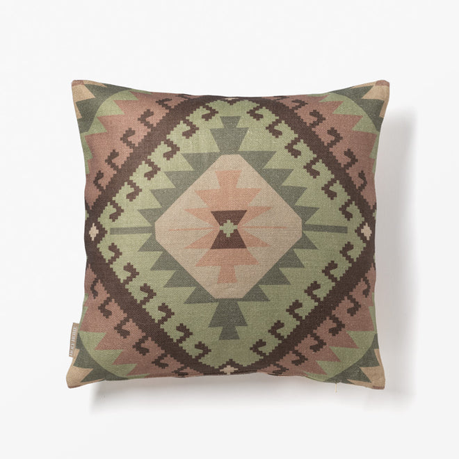 KILIM PRINT CUSHION COVER LT.GREEN