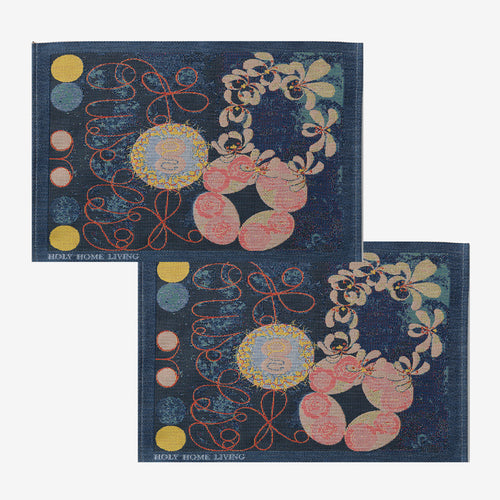 TABLE MAT SET 2 PCS HILMA NO.1 BLUE/PINK