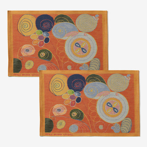 TABLE MAT SET 2 PCS HILMA NO.3 ORANGE/WHITE