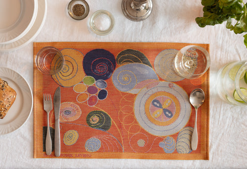 TABLE MAT SET 2 PCS HILMA NO.3 ORANGE/WHITE