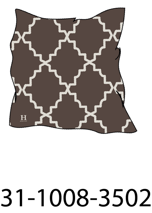 BASIC SQUARE PRINT BROWN/IVORY